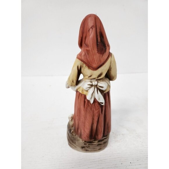 Vintage Homco Farm Woman with Grapes and Dog Large Porcelain Figurine #1417 - Picture 5 of 10